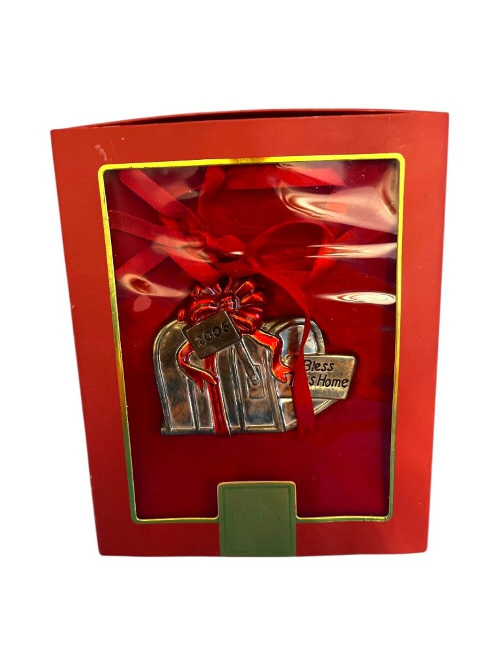 Lenox 2006 Bless This Home Mailbox Christmas Ornament Silverplate Dated Boxed